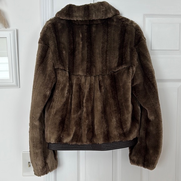 Juicy Couture Brown Teddy Jacket Plush Faux Fur - Picture 4 of 5